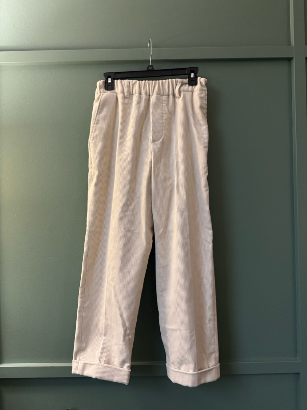 Nicholson & Nicholson  Cream Toby  Corduroy Pants – Elastic Waist